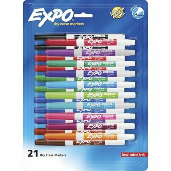 Newell Brands Dry-erase Markers, Fine Point, Nontoxic, Assorted, 21PK SAN2138429